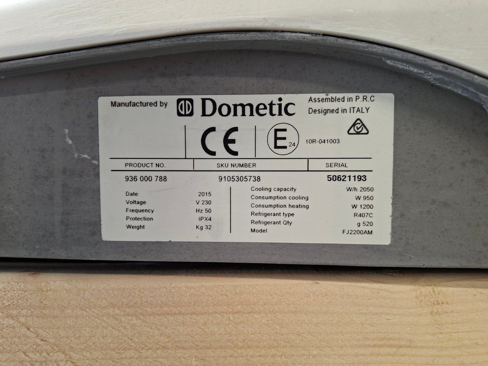 Dometic FJ2200AM Dakairco voor camper/caravan, Ophalen, Minder dan 60 m³, 3 snelheden of meer, Wandairco