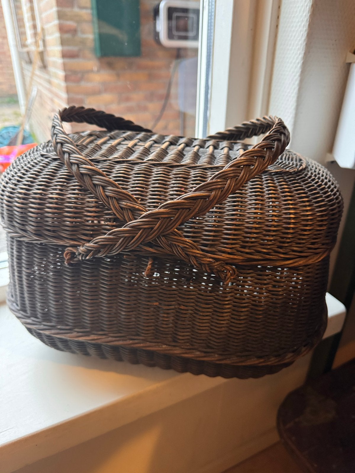 Originele Antieke/Vintage Franse Bressan Mand  – Brocante, Huis en Inrichting, Gebruikt, Gevlochten, Mand, Ophalen of Verzenden