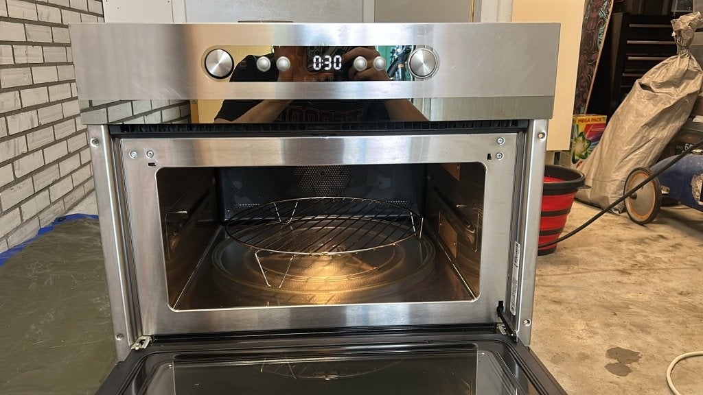 IKEA RVS Combi-Magnetron / Oven Model MWN 400 S -  Schoon!, Ophalen, Combimagnetron, Gebruikt, Inbouw