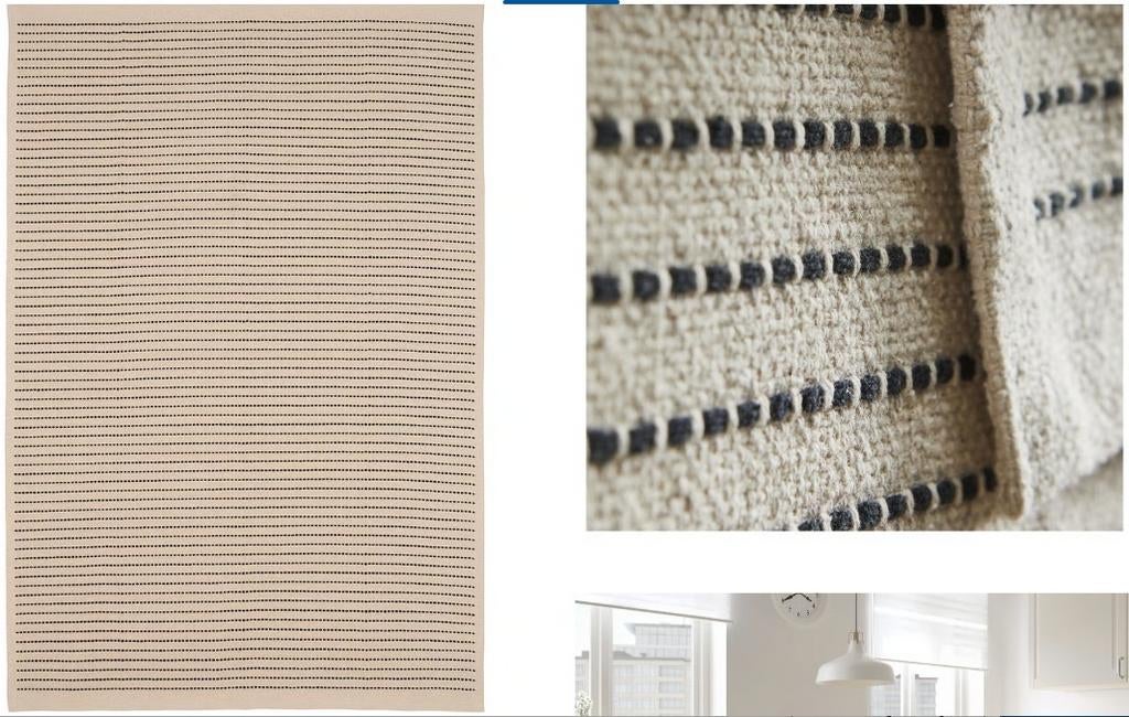 IKEA STARREKLINTE rug 120x180 cm, Ophalen, 100 tot 150 cm, Beige, Zo goed als nieuw