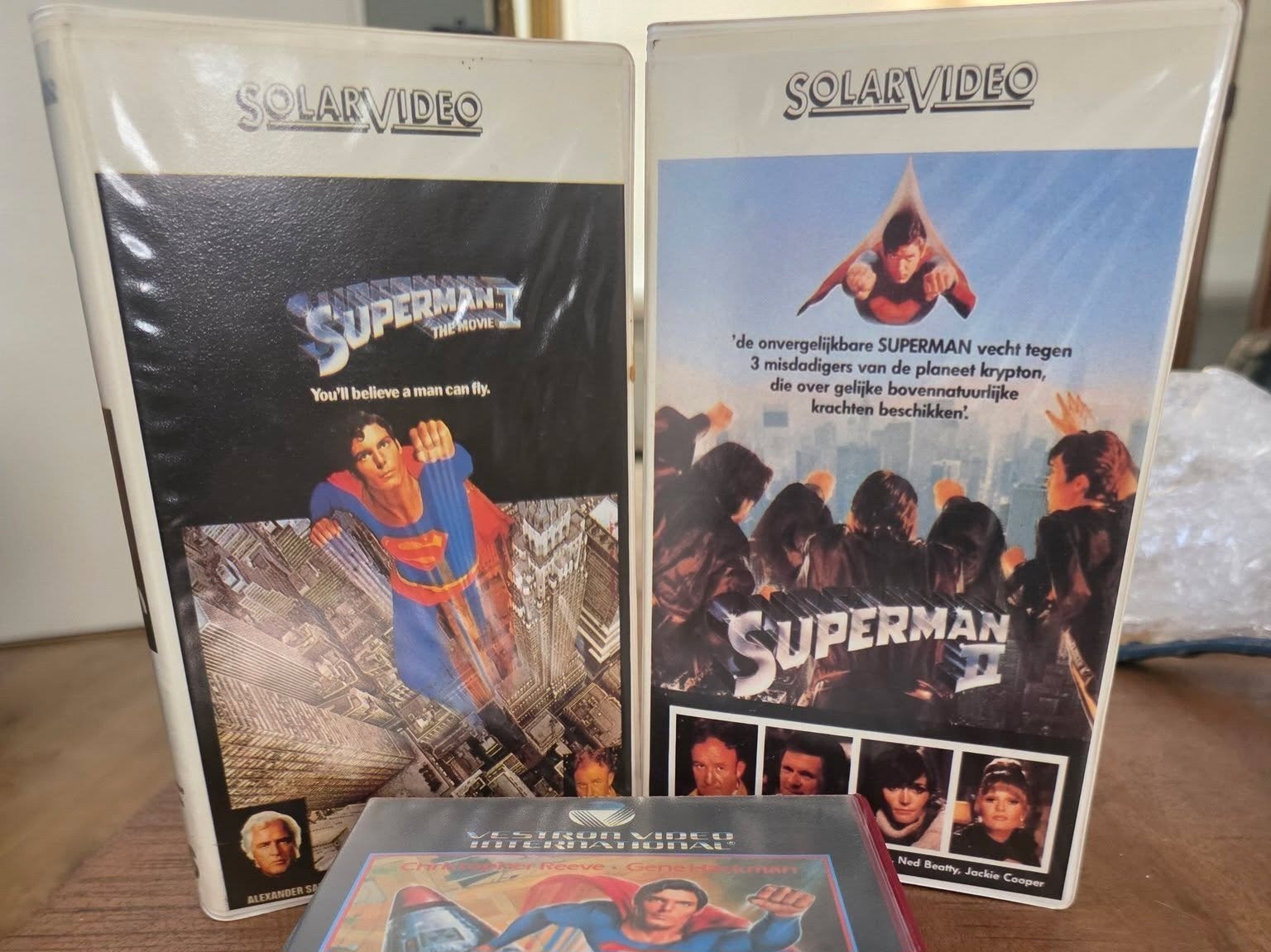 Superman 1 & 2 Solar Video Zeldzaam VHS, Science Fiction en Fantasy, Ophalen of Verzenden, Vanaf 6 jaar, VHS