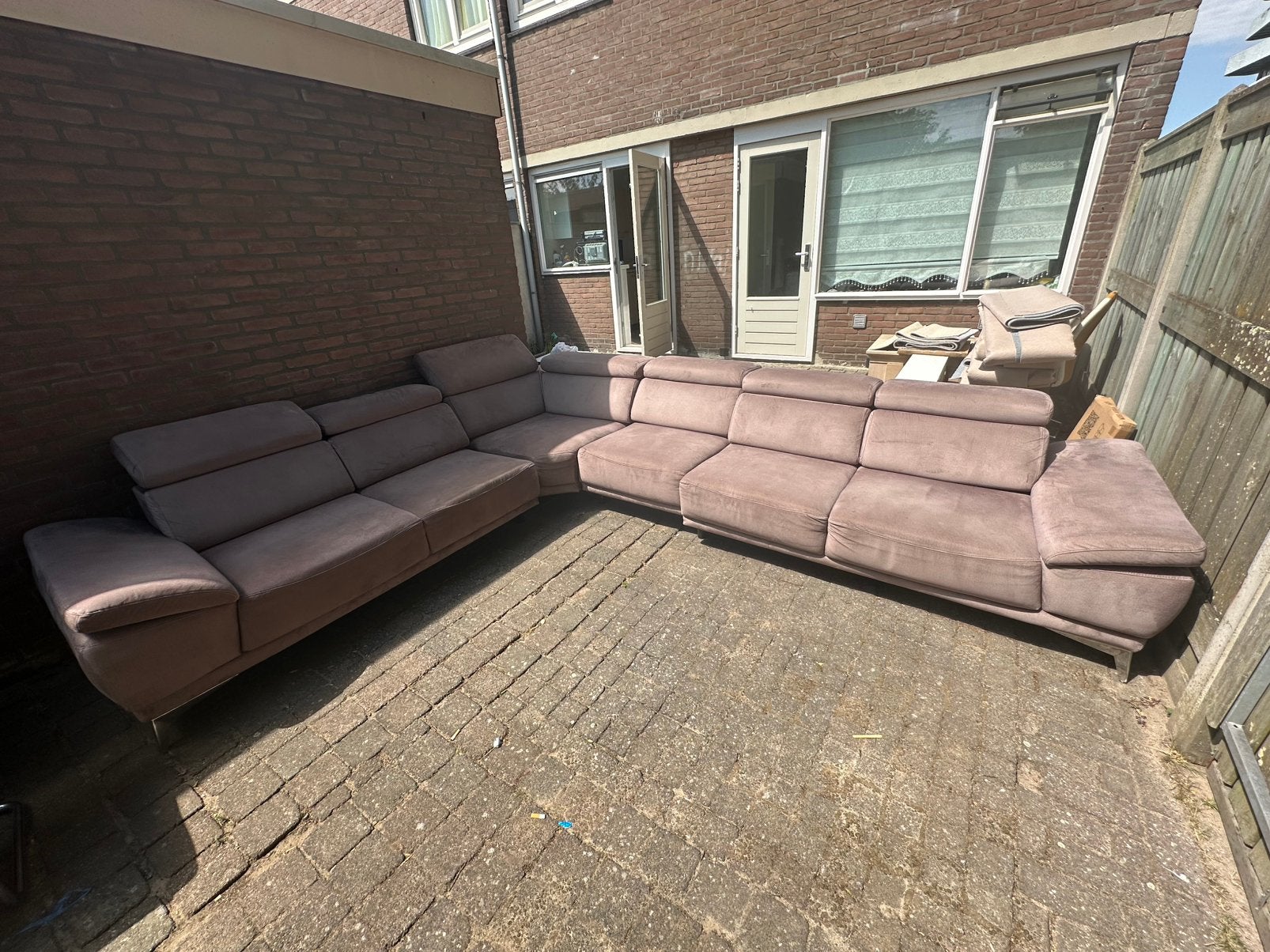 Salon Banken en eettafel stoelen, Tuin en Terras, Tuinsets en Loungesets, Ophalen, 6 zitplaatsen, Zo goed als nieuw, Bank
