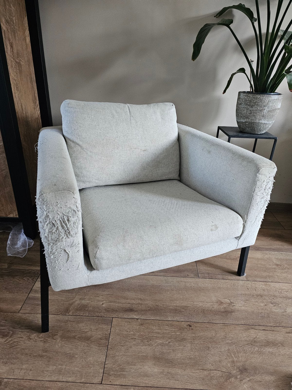 Gebruikte fauteuil, Huis en Inrichting, Ophalen, Gebruikt, 75 tot 100 cm, Metaal
