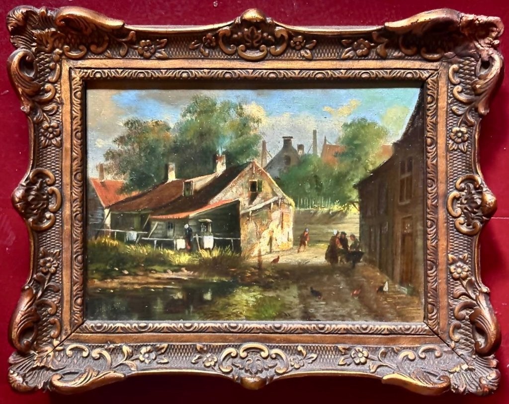 Jacobus Adriaan Vrolijk - Scheveningen (ca. 1855), Antiek en Kunst, Paneel, Nederlandse school, Ophalen of Verzenden, Origineel werk