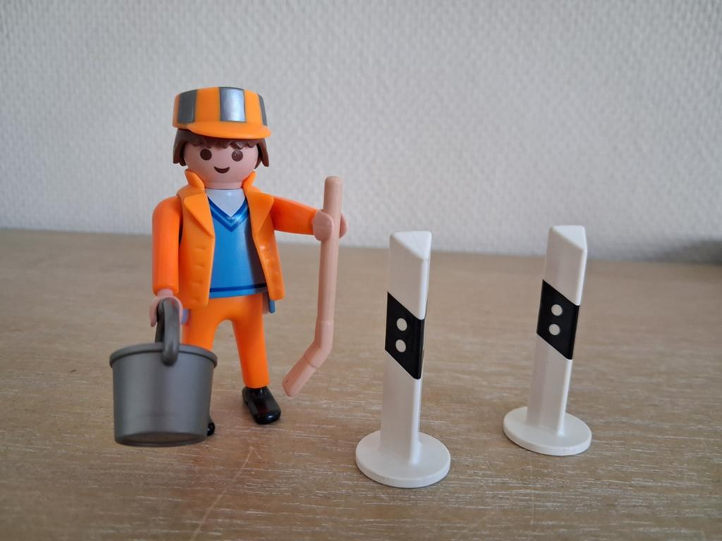 Playmobil wegwerker met kwast en emmer setnr 4682, Ophalen of Verzenden, Zo goed als nieuw, Complete set