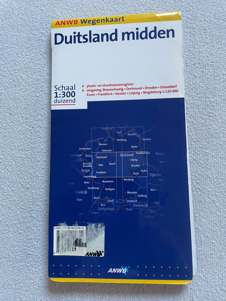 ANWB Wegenkaart Midden Duitsland. Nieuw Incl Cityatlas, 2000 tot heden, Nieuw, Ophalen of Verzenden, Landkaart
