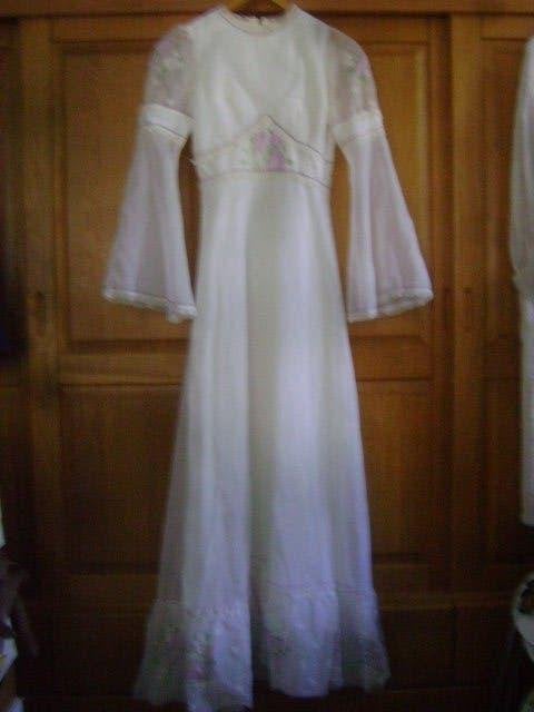 vintage bruidsjurk maat 34/36, Kleding | Dames, Ophalen of Verzenden, Gedragen, Wit, Trouwjurk