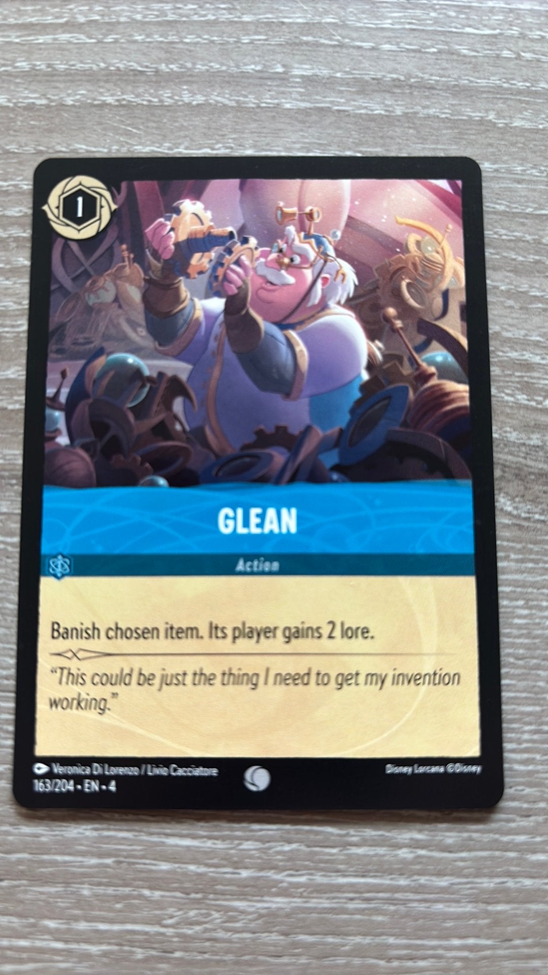 Disney Lorcana Glean (Maurice) 163-204 4URS nonfoil, Ophalen of Verzenden, Zo goed als nieuw