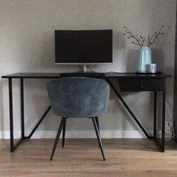 Woood sidetable/bureau zwart 160x60x76 cm, Ophalen, 160 cm, Zo goed als nieuw, Overige merken
