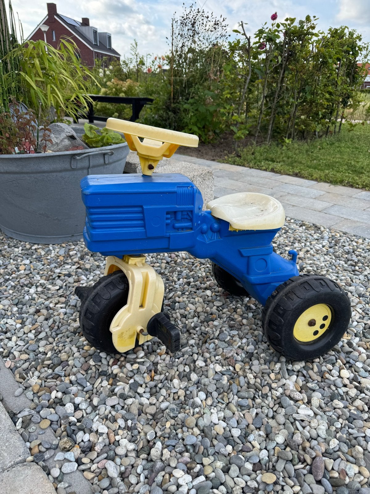 Blauwe traptractor voor kinderen - Gebruikt, Ophalen of Verzenden, Gebruikt, Trapvoertuig