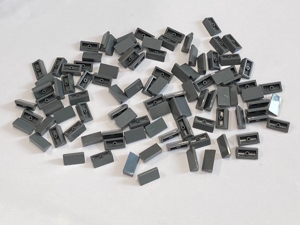 Partij 100x 1x2 Lego mini dakpannetjes in diverse kleuren