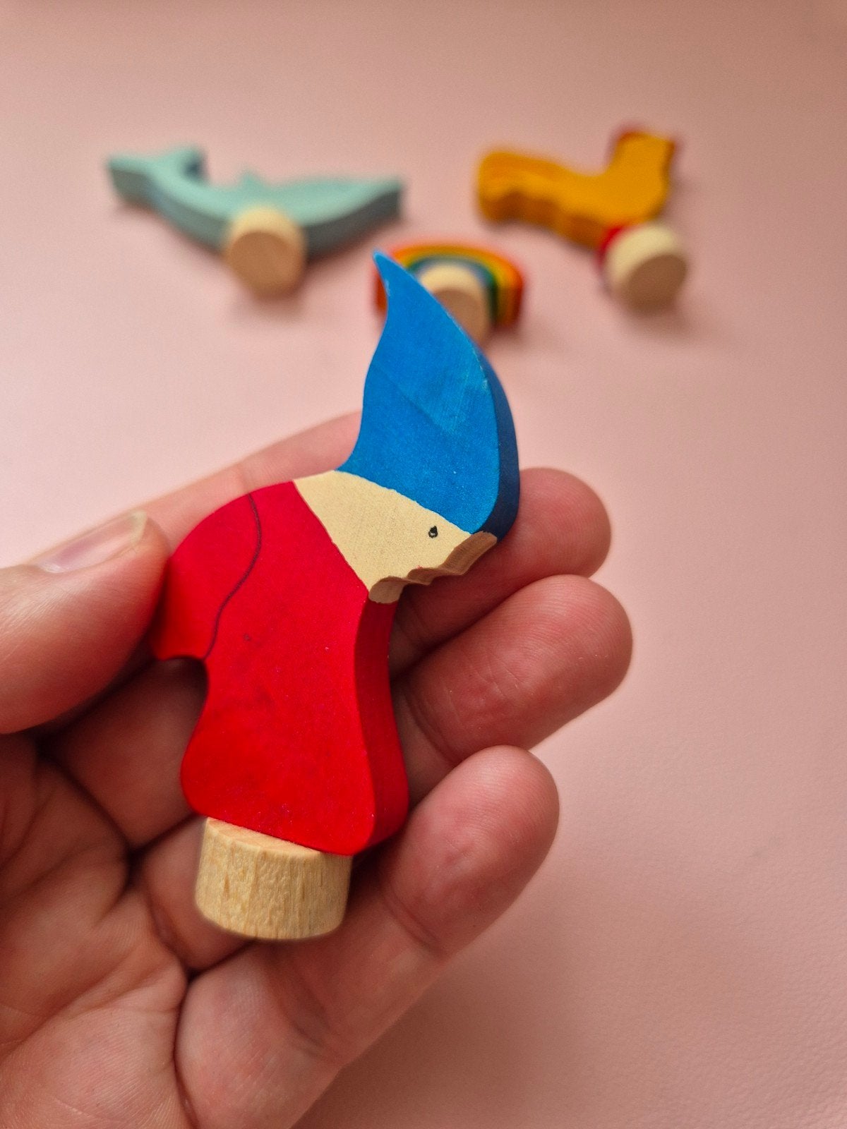 Grimms Steker Kabouter - Houten Speelfiguur, Kinderen en Baby's, Speelgoed | Houten speelgoed, Ophalen of Verzenden, Zo goed als nieuw