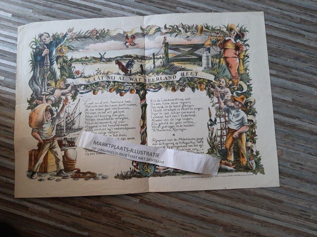 Laat nu al wat Neerland heet... Rijmprent Bertus Aafjes 1948, Ophalen, Gelezen