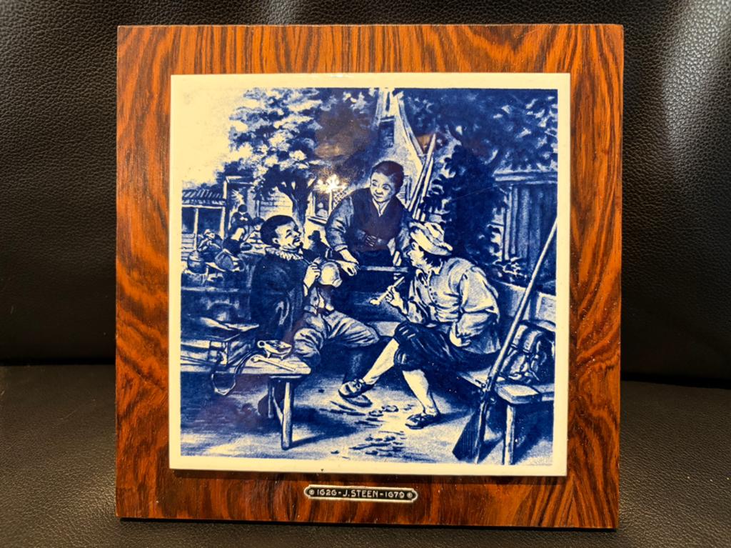 Antieke tegel jan steen de vermoeide tegel uit 1660, Ophalen of Verzenden