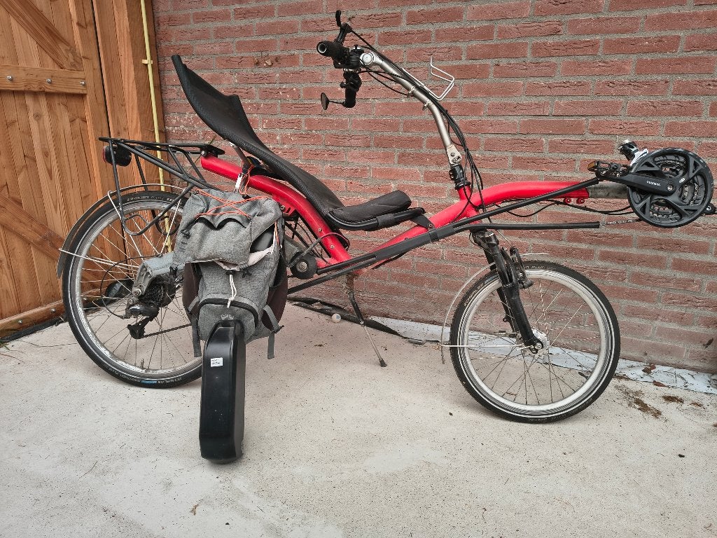 Ligfiets Sinner Spirit met trapondersteuning, Ophalen, Velgrem, Bovenstuur, Sinner