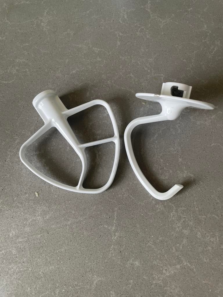 KitchenAid Deeghaak en Platte Klopper Set, Ophalen of Verzenden, Gebruikt, Vaatwasserbestendig