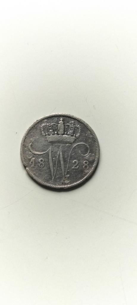 Zilveren 10 Cent Munt Koning Willem I 1828b, Zilver, Ophalen of Verzenden, 10 cent, Koning Willem I