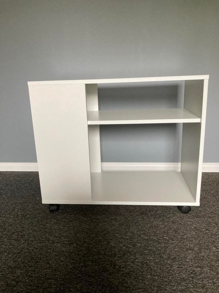 Wit verrijdbaar kastje, Ophalen, Nieuw, Minder dan 150 cm, Minder dan 100 cm