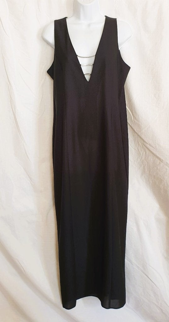 Gave zwarte vintage gala jurk. Mt 42., Carnaval, ., Maat 42/44 (L), Ophalen of Verzenden