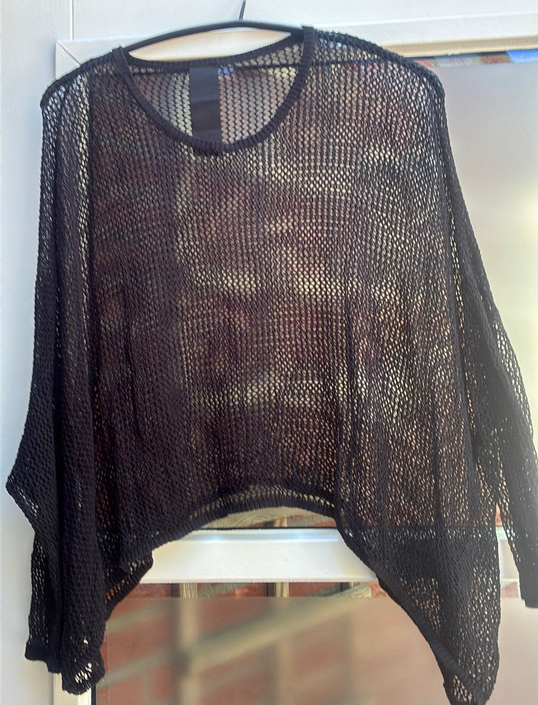 Rundholz black label zwart gaten truitje maat OS, Ophalen of Verzenden, Zo goed als nieuw, Zwart, Trui of Vest