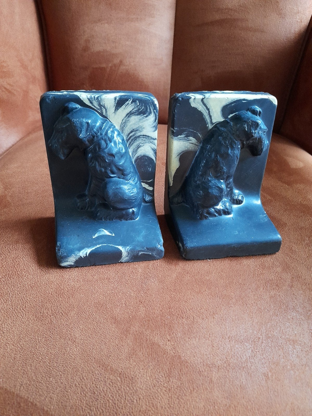Vintage boekensteunen met hondjes - Art Deco stijl, Antiek en Kunst, Ophalen of Verzenden