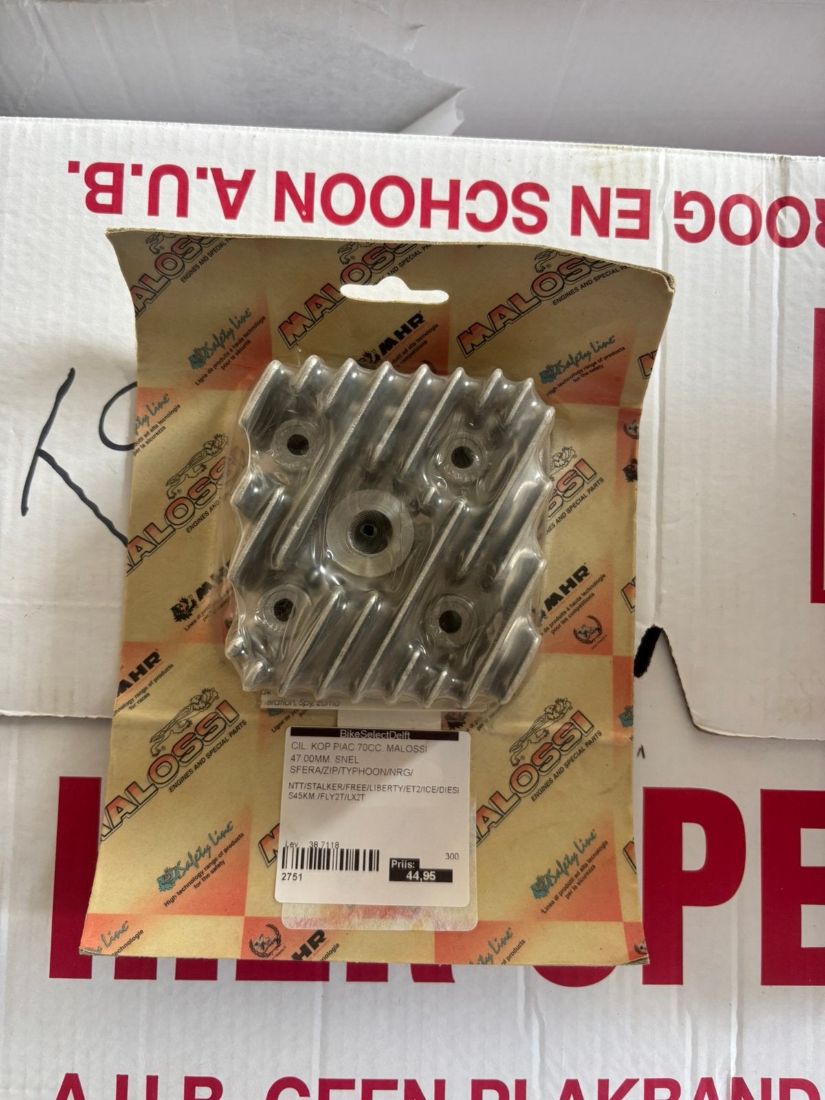 Malossi 70cc Cilinderkop Piaggio Zip NRG Typhoon 47mm, Fietsen en Brommers, Verzenden, Azoutlet.nl, Aztradingb2b@gmail.com, Violenhoeksweg 15-u