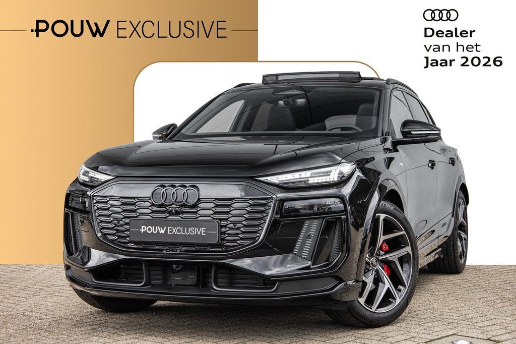 Audi Q6 e-tron S edition 252pk 83 kWh | Techniek Pakket Pro, Auto's, Audi, Automaat, 12 maanden, Achterwielaandrijving, Zwart