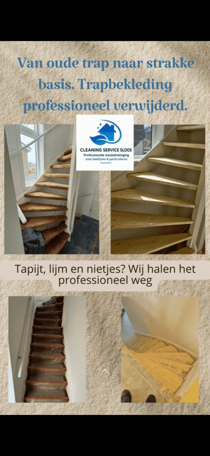 Trapbekleding verwijderen | Lijmresten verwijderen, Ophalen of Verzenden, Minder dan 2 meter
