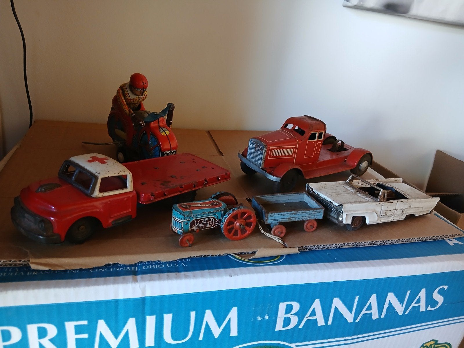 Vintage blikken speelgoed collectie - Motor, vrachtwagens, Ophalen of Verzenden