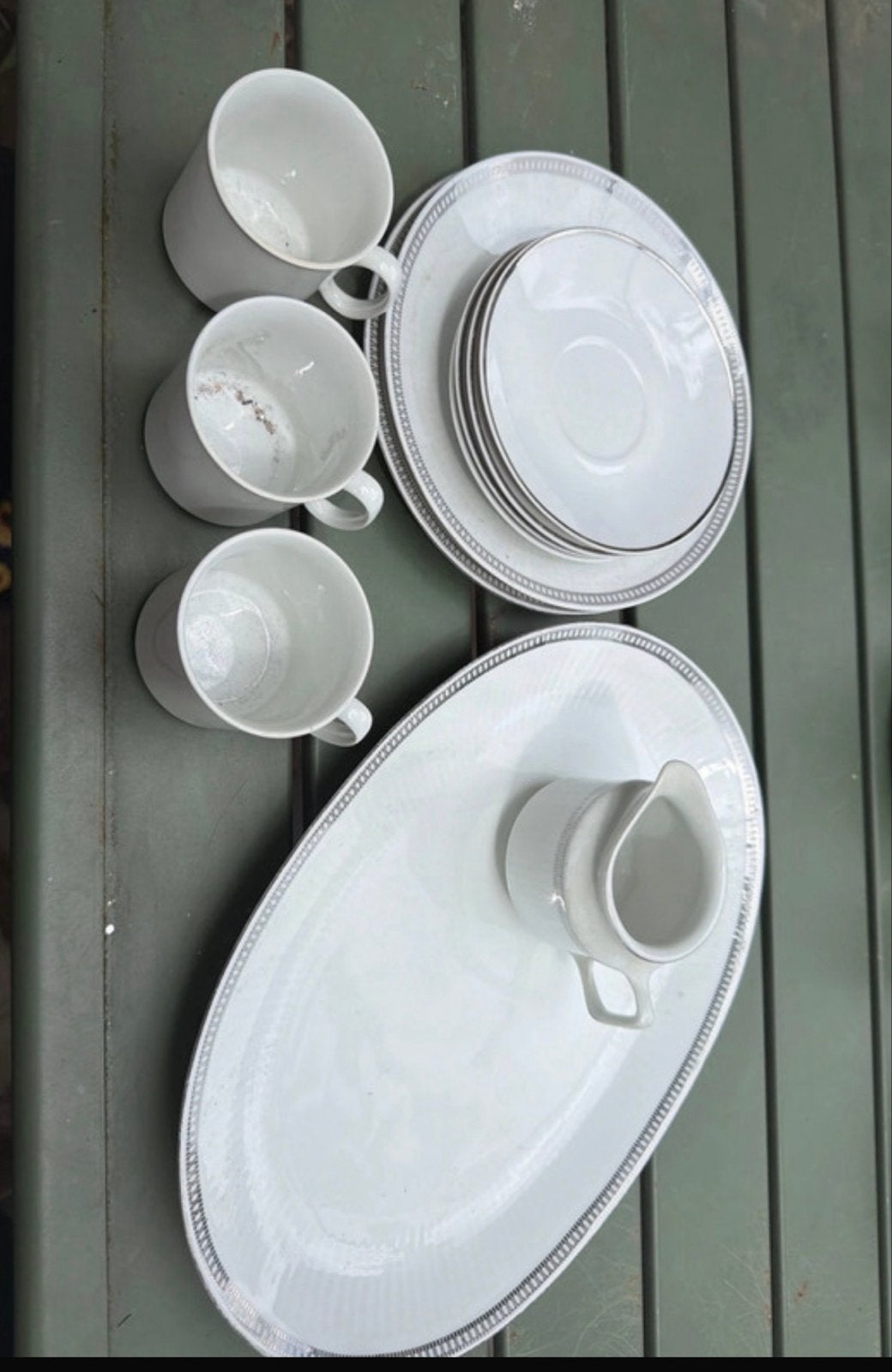 Royal Bayreuth Waldsassen servies zilver kopjes, schotels, Ophalen of Verzenden