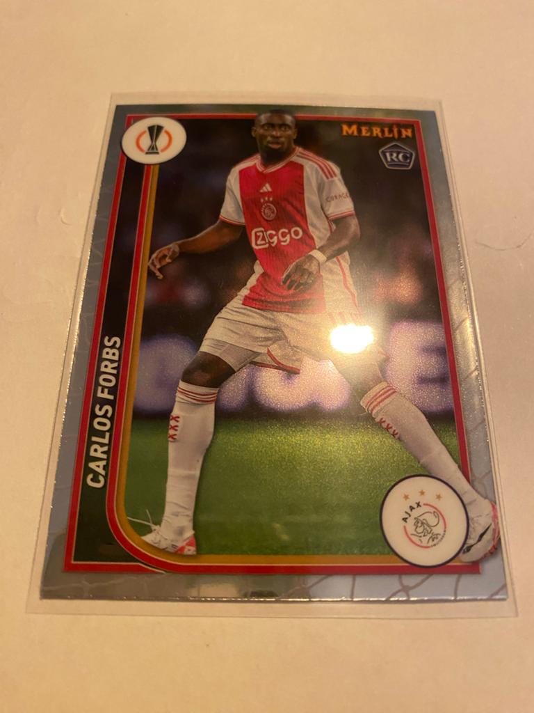 Carlos Forbs Topps Merlin RC Ajax #5, Hobby en Vrije tijd, Stickers en Plaatjes, Zo goed als nieuw, Plaatje, Ophalen of Verzenden