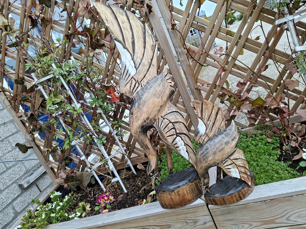 mooie handgemaakte set beelden van houten vogels, Ophalen of Verzenden, Handgemaakt, Houtsnijwerk