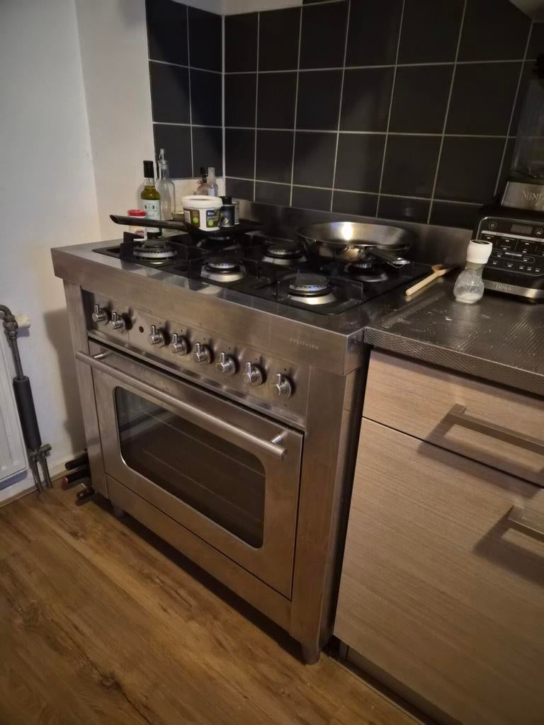 Bosch solitaire Vrijstaand Gasfornuis met Oven - RVS, Ophalen, Gebruikt, 60 cm of meer, Gas