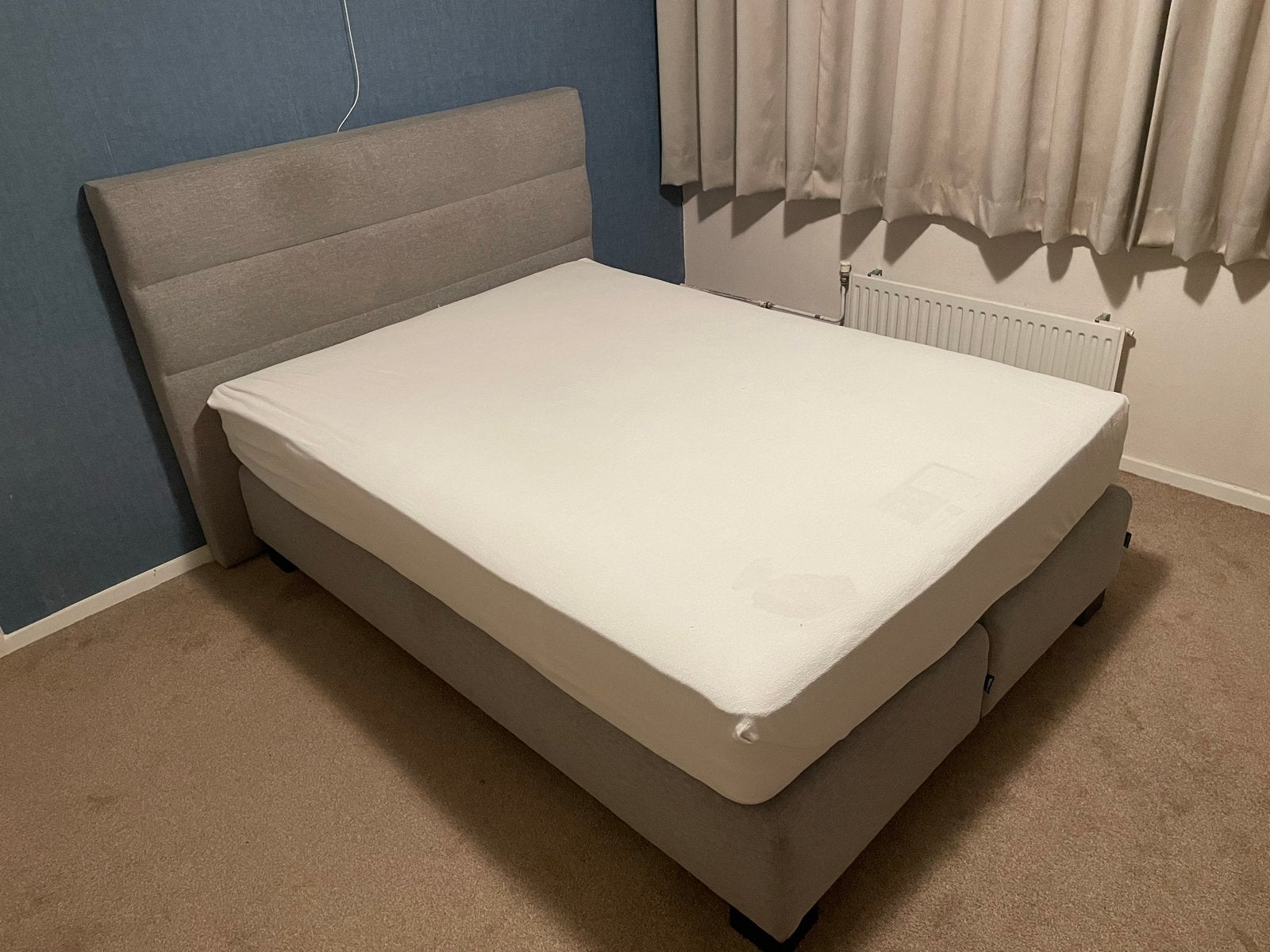 Boxspring Karlsson 140x200 met Eastborn firm matras, Ophalen, Gebruikt, Tweepersoons, 140 cm