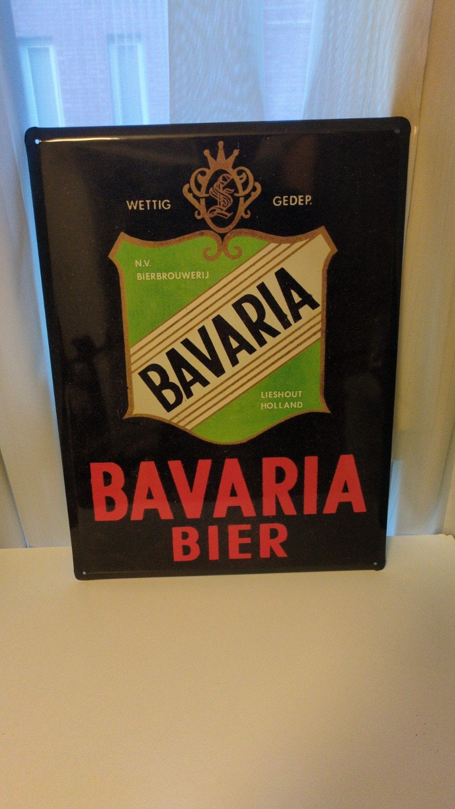 Metalen Bavaria Bier Reclamebord - Vintage Look 30x40cm, Ophalen of Verzenden