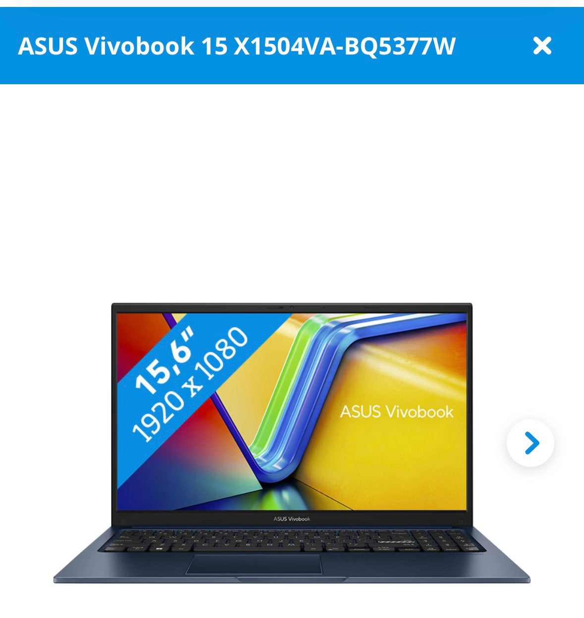 ASUS Vivobook 15 X1504VAP – Splinternieuw!, Computers en Software, Windows Laptops, Ophalen, 15 inch, Zo goed als nieuw, SSD