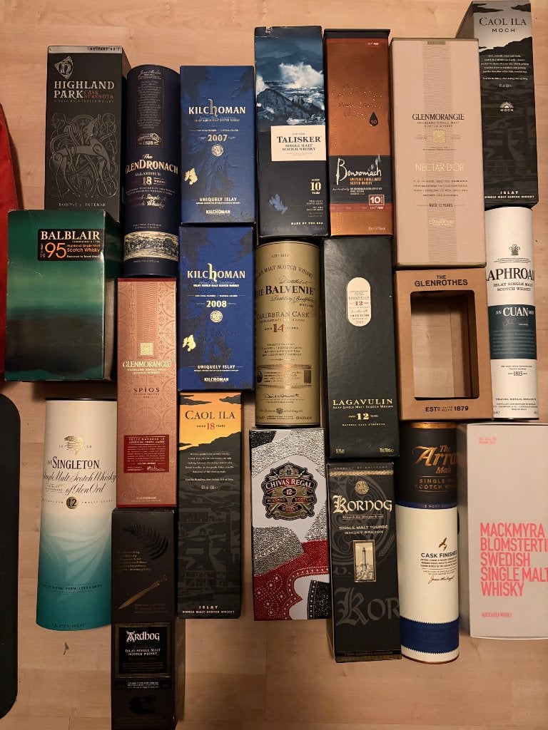 Verzameling 165 unieke Whisky dozen, Ophalen