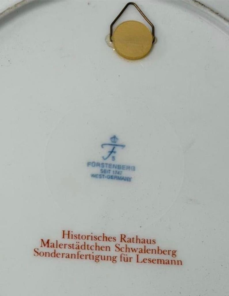 Vintage Fürstenberg Wandbord - Rathaus Schwalenberg Germany, Ophalen of Verzenden