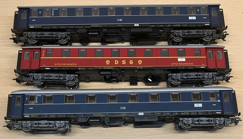 Set van 3 Märklin DB/DRG rijtuigen, Wisselstroom, Wagon, Ophalen of Verzenden, Zo goed als nieuw
