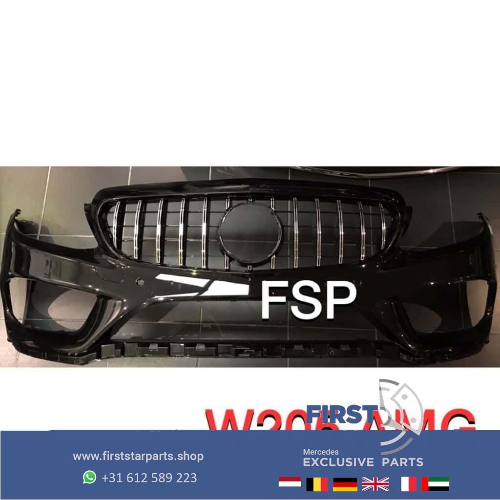 W205 C43 AMG Voorbumper + GT style Gril Mercedes C Klasse 20, Gebruikt, -, Voor, Ophalen of Verzenden