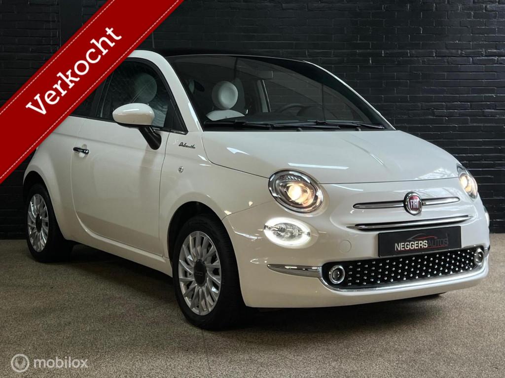Fiat 500 1.0 Hybrid Dolcevita 1e Eigenaar PANO LED PDC LEDER, Auto's, Fiat, Gebruikt, 4 stoelen, Wit, Leder