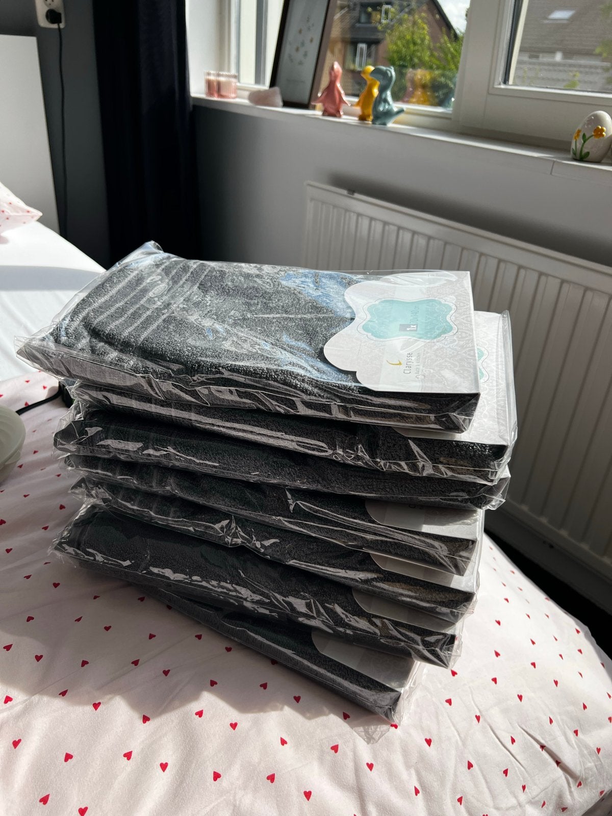 Clarysse handdoeken - 8 stuks - 70x140 cm - antraciet, Overige merken, Handdoek, Nieuw, Ophalen of Verzenden