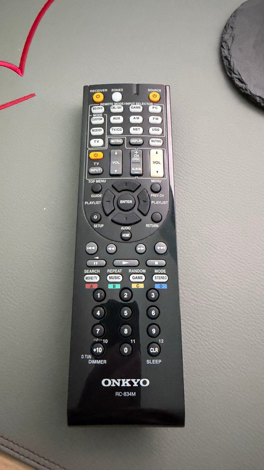 Originele Onkyo RC-834M Afstandsbediening - Werkt Perfect, Ophalen of Verzenden, Gebruikt, Origineel, Receiver of Versterker