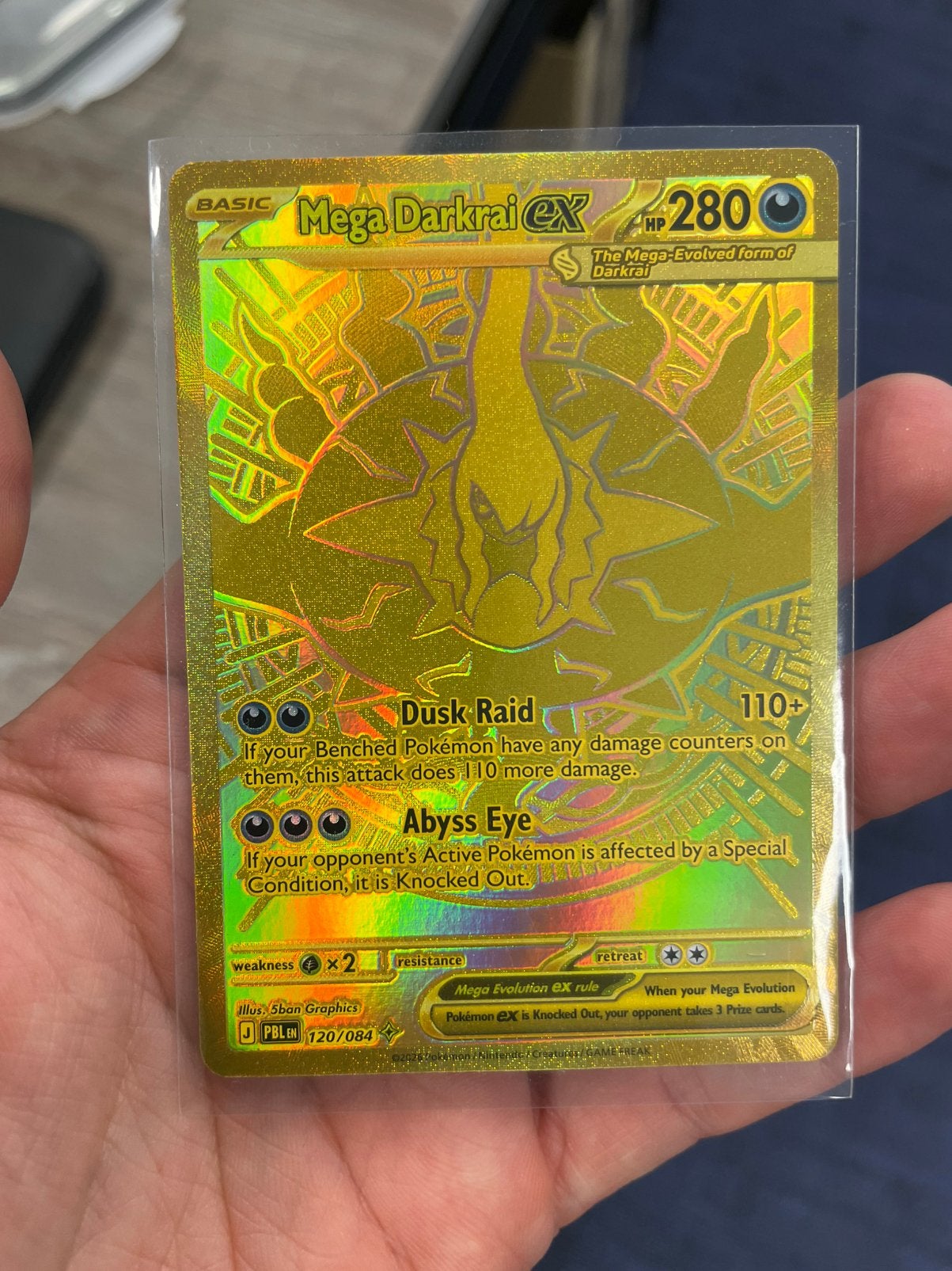Mega Darkrai ex #120, Hobby en Vrije tijd, Verzamelkaartspellen | Pokémon, Ophalen of Verzenden, Zo goed als nieuw, Losse kaart