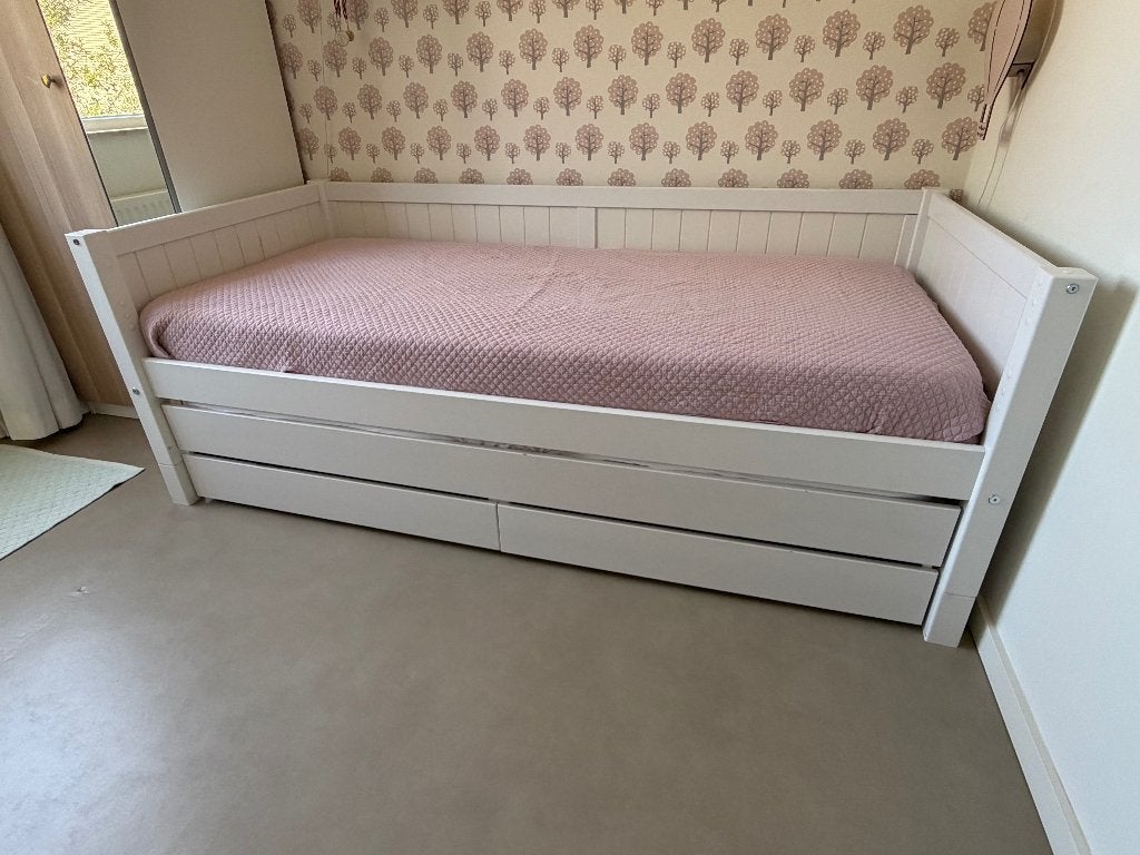 Flexworld eenpersoonsbed, Kinderen en Baby's, Kinderkamer | Bedden, Ophalen, 85 tot 100 cm, Gebruikt, Lattenbodem