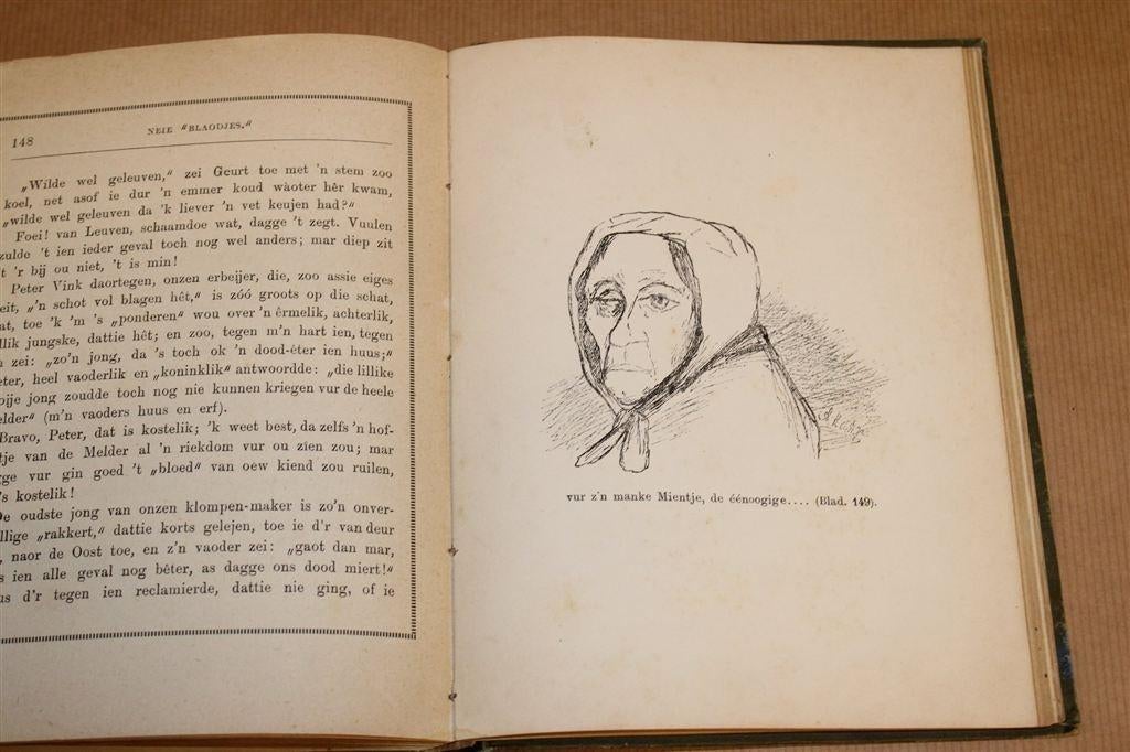 Antiek Boek in Betuws Dialect [1890] — Neie Blaodjes, Antiek en Kunst, Ophalen of Verzenden
