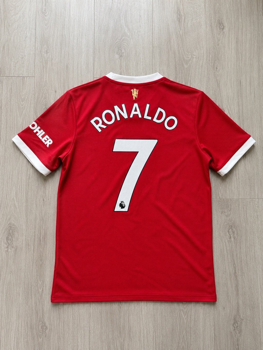 Manchester United Thuis Voetbalshirt 21/22 Ronaldo 7 Maat M, Ophalen of Verzenden, Zo goed als nieuw, Shirt