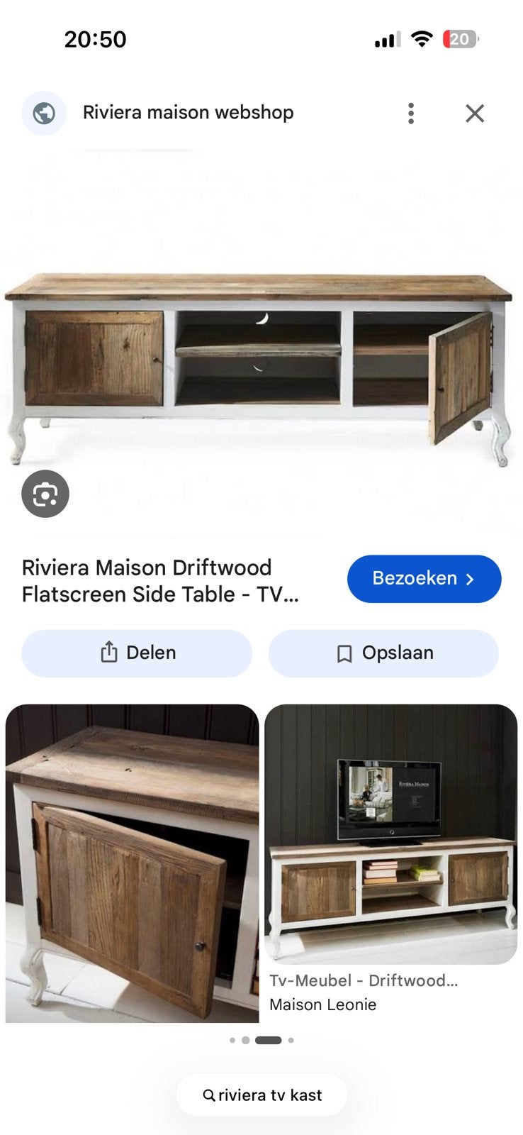 Driftwood tv meubel, Huis en Inrichting, Ophalen, Zo goed als nieuw, 25 tot 50 cm, Minder dan 100 cm