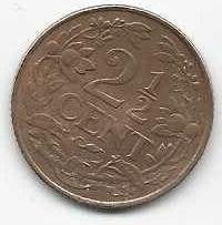 Nederland 2.5 cent  1941, Postzegels en Munten, Munten | Nederland, Verzenden, Koningin Wilhelmina, Overige waardes, Losse munt