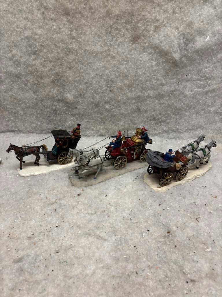 3 x Lemax paard met wagen, L, Zo goed als nieuw, L, L
